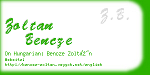 zoltan bencze business card